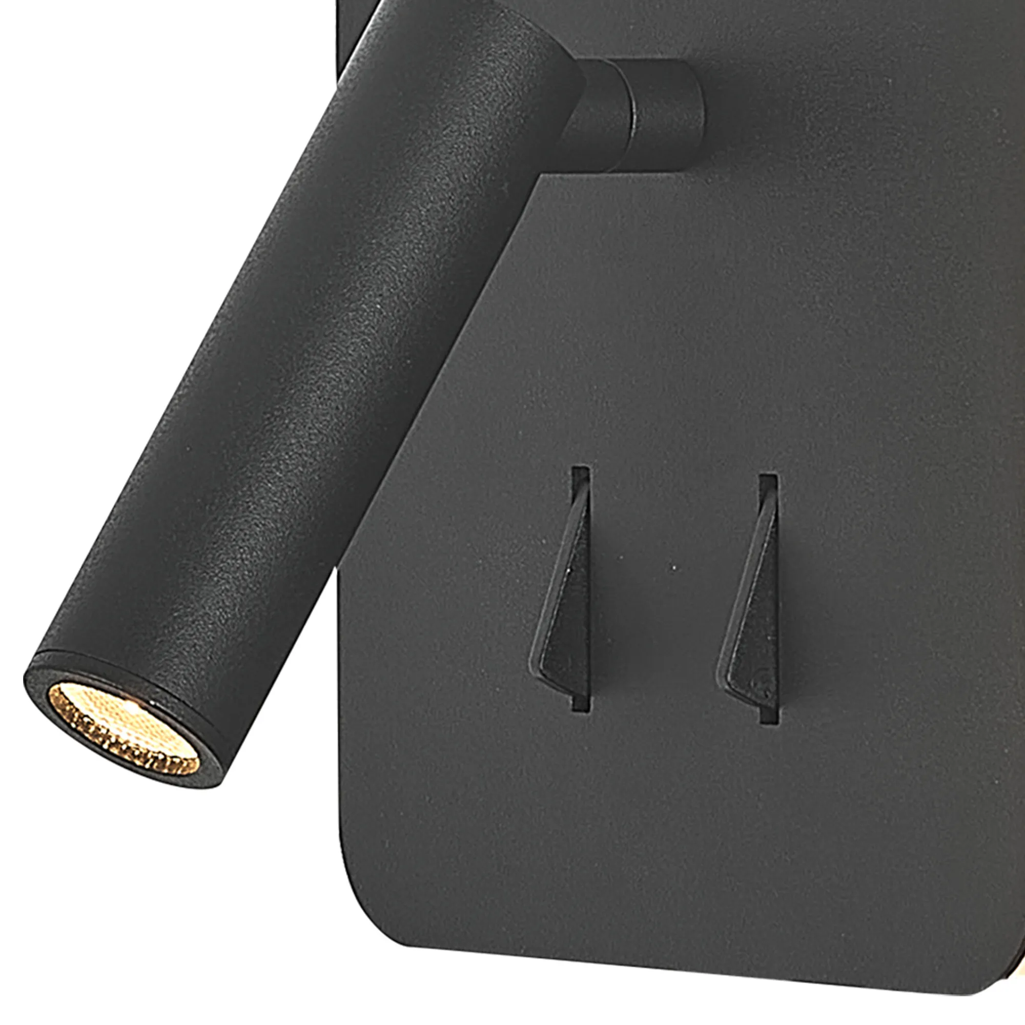 Cayman Square Wall + Reading Light 6W + 3W LED Switched Sand Black M7826  Mantra Fusion Cayman
